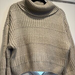 Urban Outfitters Cropped Gray Turtleneck Sweater